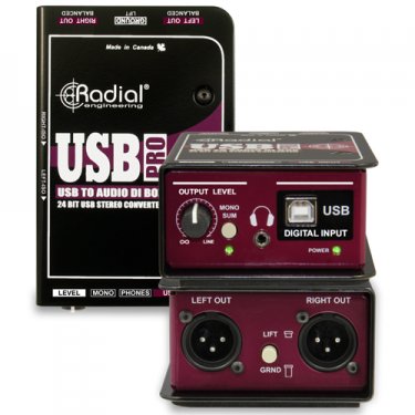 山西Radial,USB Pro,立体声USB计算机DI直插盒,有源DI盒,USB-Pro,立体声USB DI盒,有源直接盒