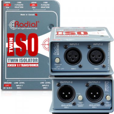 山西Radial,Twin-Iso,双通道线路信号高端隔离变压器DI直插盒,线路电平隔离器,立体声线